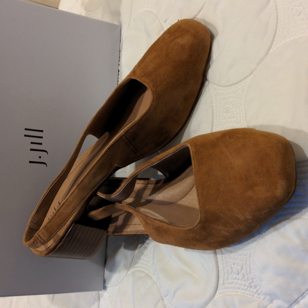 JJill Mila Block Heel Suede Slingback Size 10